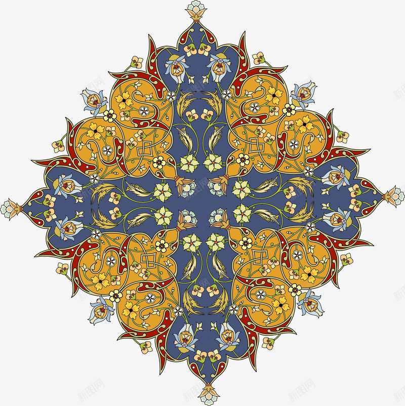 手绘中国风黄蓝色花纹布料工艺矢量图ai免抠素材_新图网 https://ixintu.com 中国风 工艺 布料 手绘 手绘中国风 美丽 黄蓝色花纹 黄蓝色花纹布料工艺 矢量图