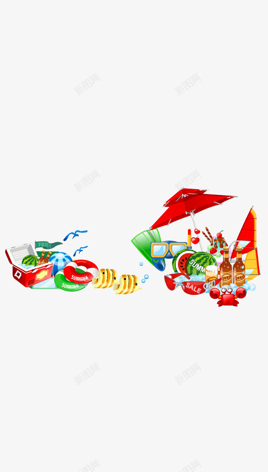 阳光沙滩西瓜png免抠素材_新图网 https://ixintu.com 太阳 水果 沙滩 海岛 海燕