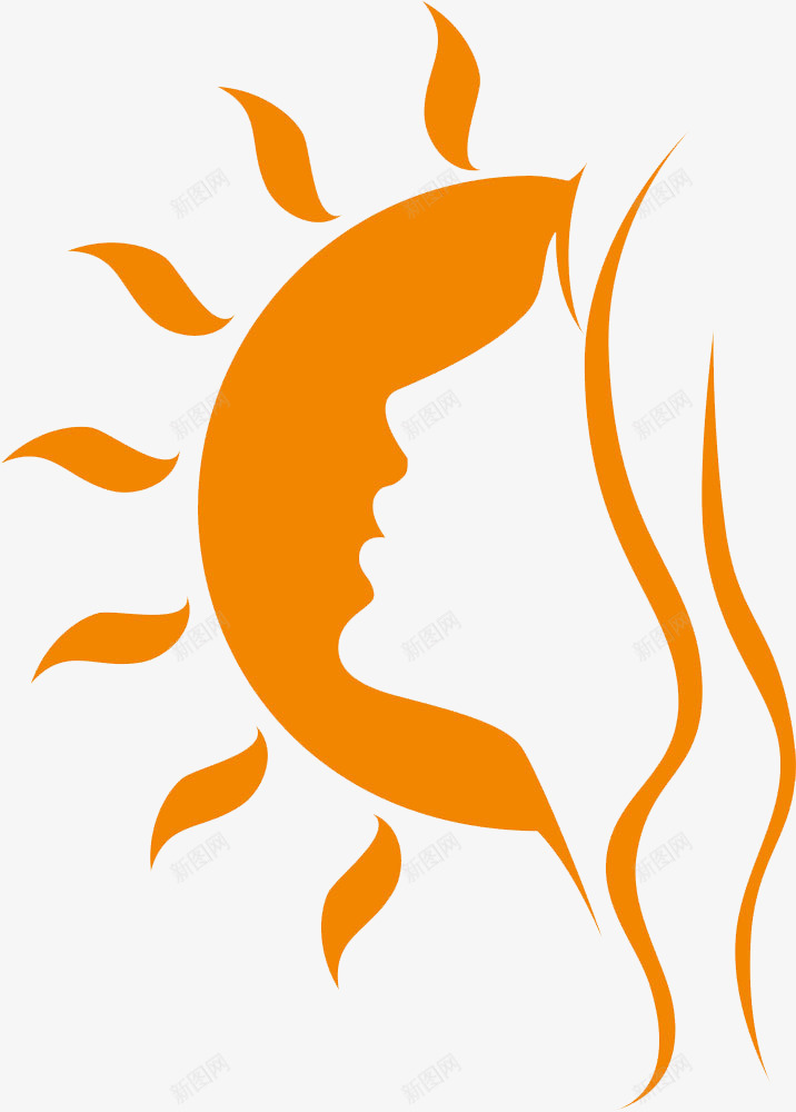 太阳png免抠素材_新图网 https://ixintu.com 太阳 脸庞 装饰 黄色