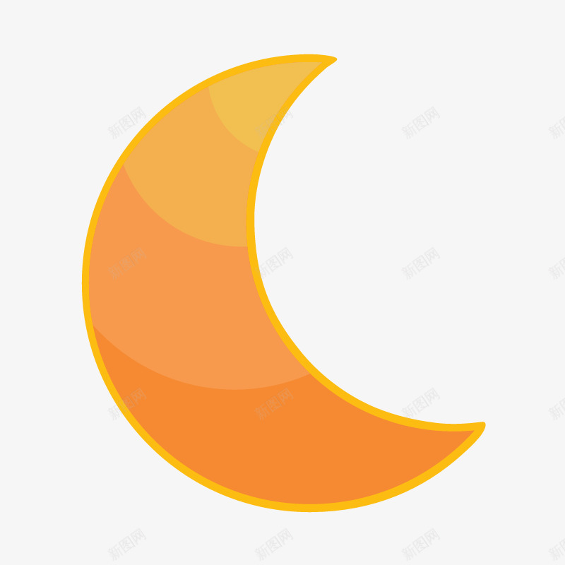 卡通黄色月亮png免抠素材_新图网 https://ixintu.com 卡通 卡通黄色月亮 夜晚 晚安 月亮 黄色