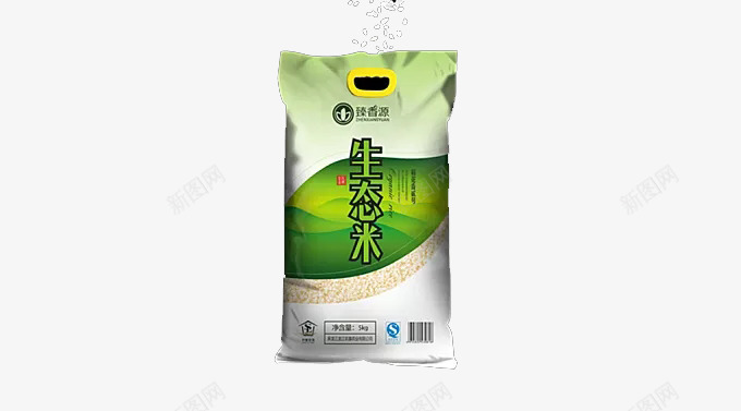 生态有机大米图标png_新图网 https://ixintu.com 健康 安全 无害 无毒 有机大米 生态 谷物 达标 食品安全标识