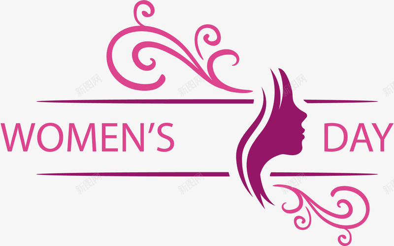 妇女节美丽女人插画png免抠素材_新图网 https://ixintu.com Day womens 妇女节 红色花纹 美丽女人插画 节日