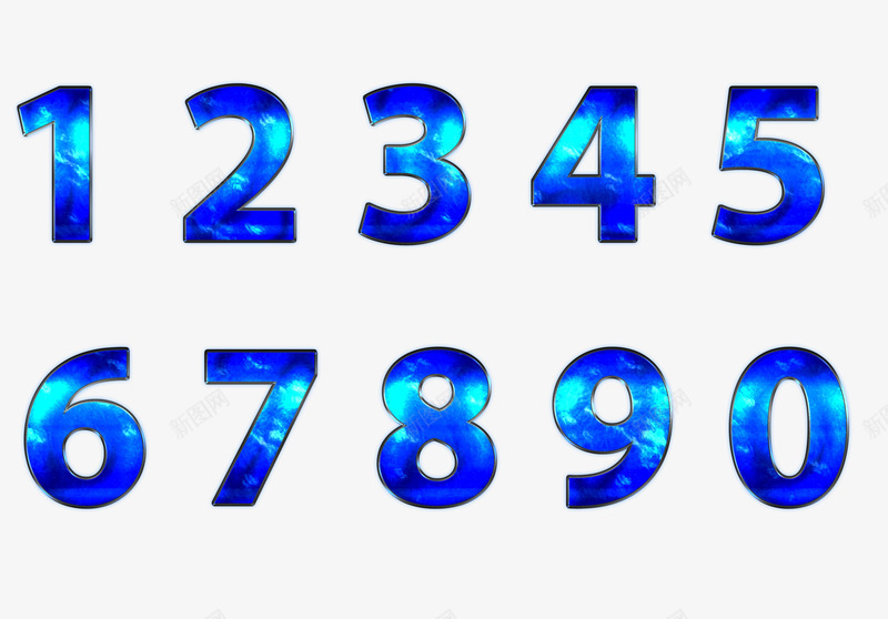 蓝色冰块数字png免抠素材_新图网 https://ixintu.com PSD 冰块 冰雪数字 数字 蓝色
