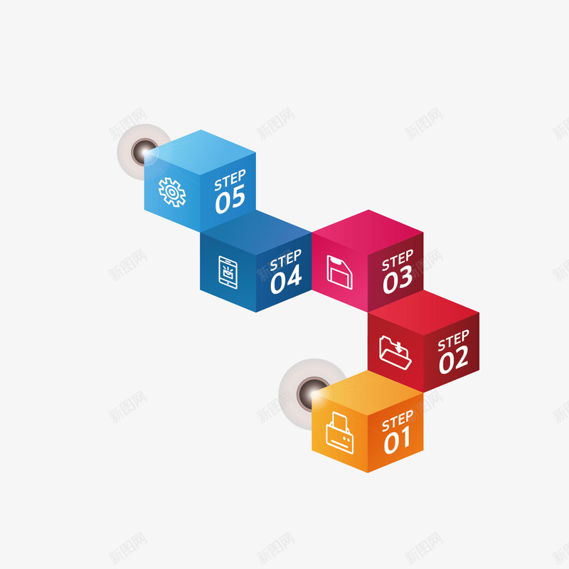 立体方块分类图矢量图ai免抠素材_新图网 https://ixintu.com 彩色立体方块 数字 立体方块 矢量图