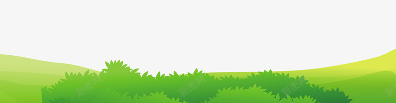 美丽的草原psd免抠素材_新图网 https://ixintu.com 手绘 绿色 草 草原 草坪
