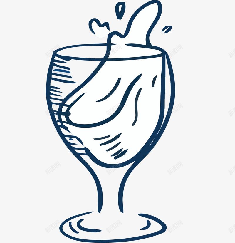 装在红酒杯理的牛奶png免抠素材_新图网 https://ixintu.com 牛奶素材 矢量素材 素材 酒杯
