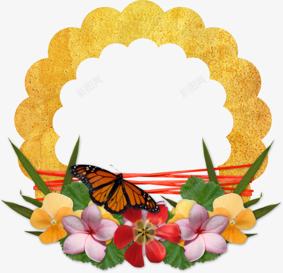 花和蝴蝶png免抠素材_新图网 https://ixintu.com 美丽 花 花冠 蝴蝶
