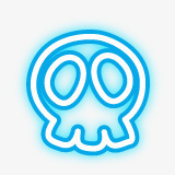 蓝色的骷髅头png免抠素材_新图网 https://ixintu.com 蓝色 闪光 骷髅头