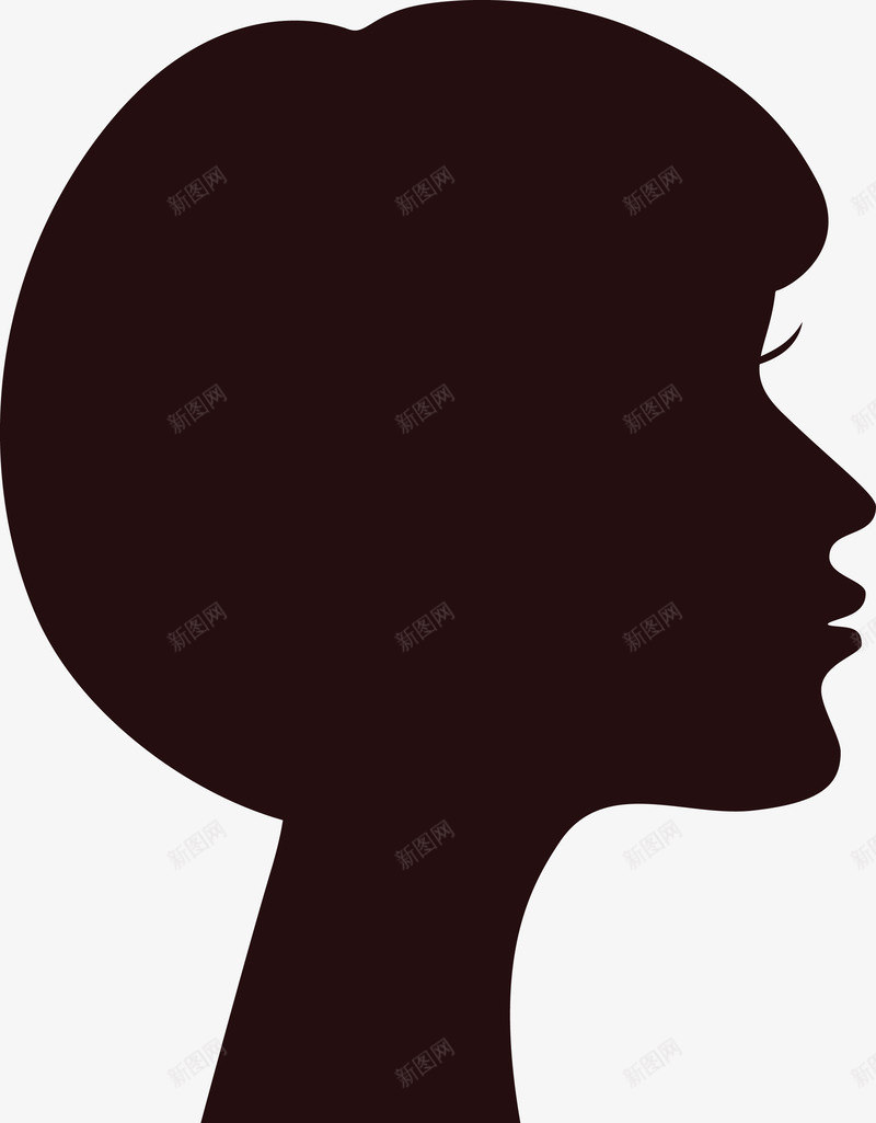 短头发女人png免抠素材_新图网 https://ixintu.com 五官 人 卡通 口鼻 头 头部 头部剪影 女人 女孩 角色 身体 轮廓 面孔剪影