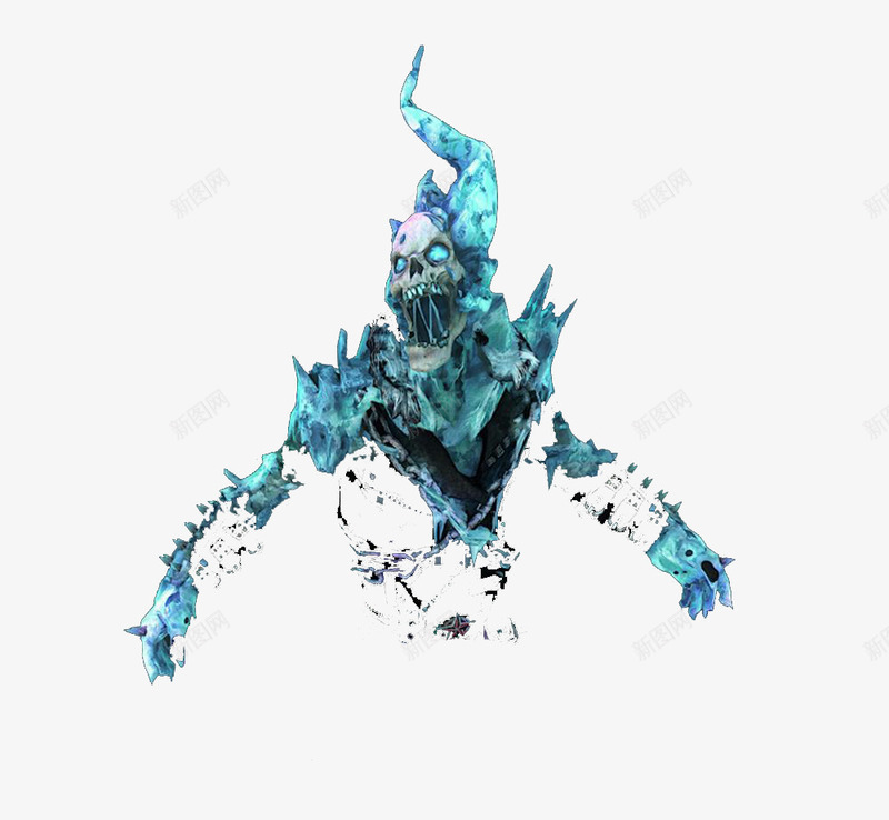 蓝色火焰骷髅psd免抠素材_新图网 https://ixintu.com 火焰 简约 蓝色 骷髅