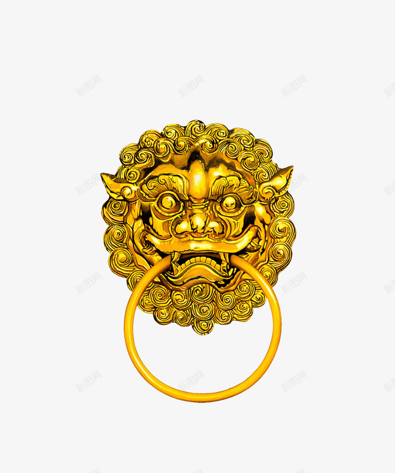 古典门铃狮子png免抠素材_新图网 https://ixintu.com 古典 狮子 门铃