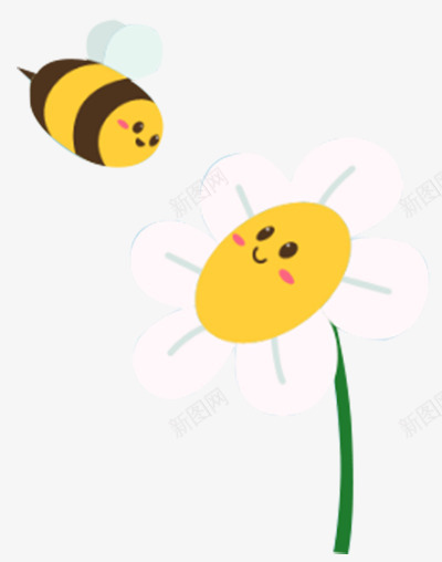 蜜蜂太阳花太阳png免抠素材_新图网 https://ixintu.com 卡通 太阳 太阳花 蜜蜂