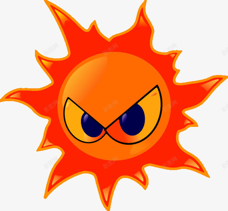 生气的太阳png免抠素材_新图网 https://ixintu.com 元素 免抠 太阳 生气