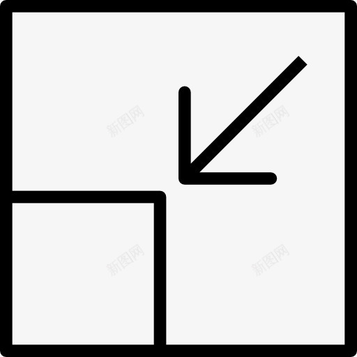 减少图标png_新图网 https://ixintu.com 多媒体选项 方块 界面最小化 箭头 编辑工具