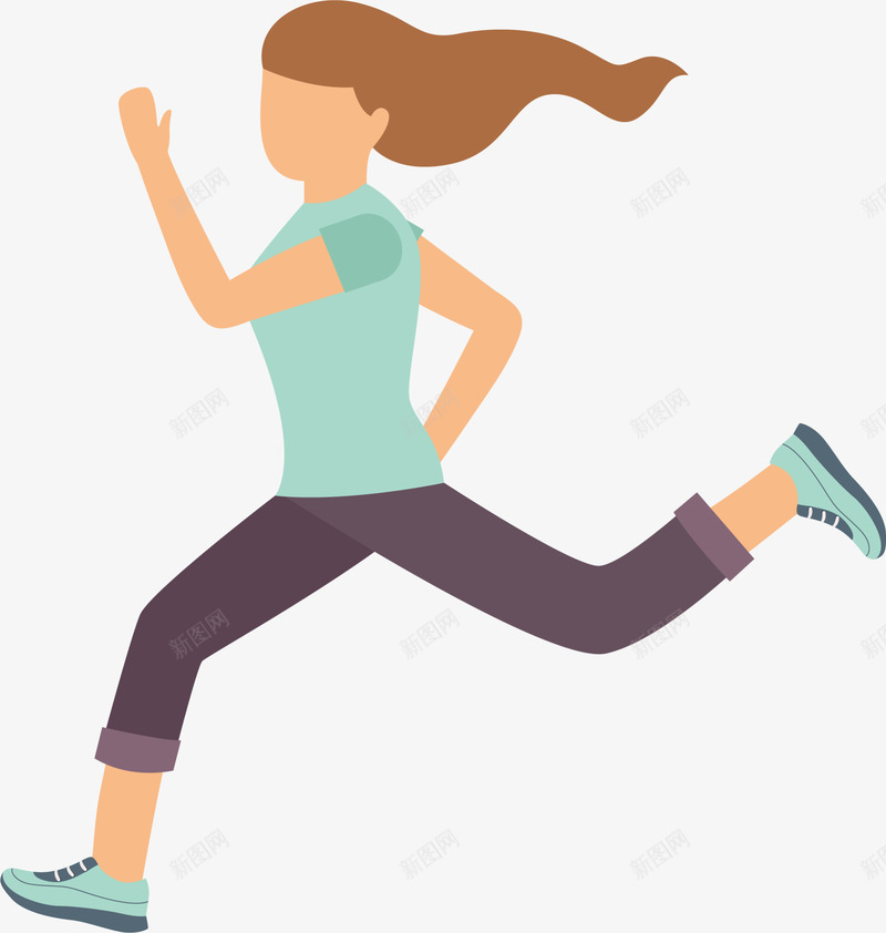 马拉松大步跑的女人png免抠素材_新图网 https://ixintu.com 大步跑的女人 奔跑 女人插画 运动 长发飘飘 马拉松