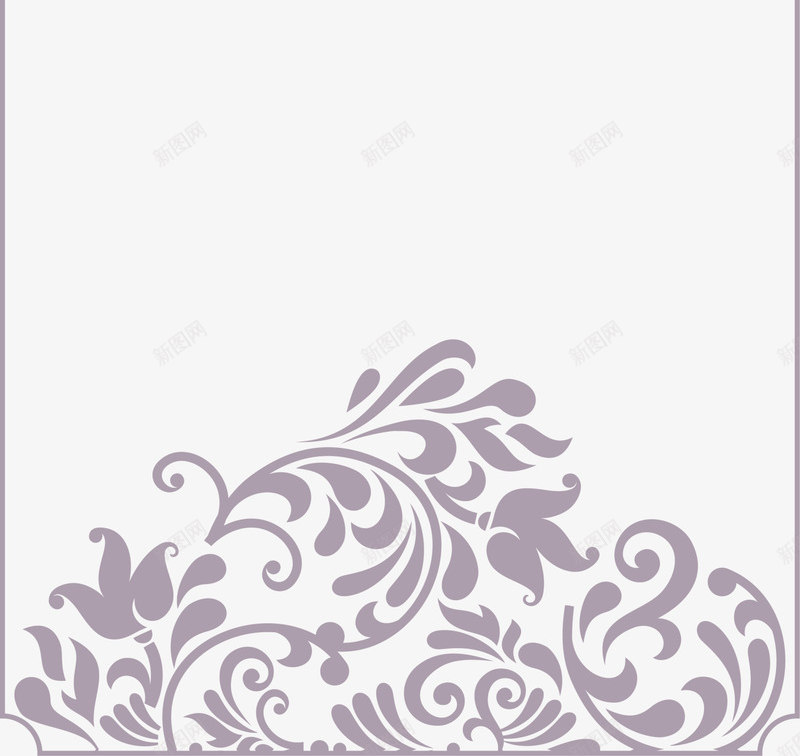 紫色花藤框架png免抠素材_新图网 https://ixintu.com 枝条 清新植物 简约框架 紫色花藤 花藤 藤蔓 边框纹理