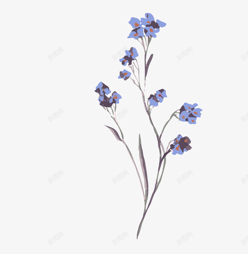 小清新唯美水彩小紫花png免抠素材_新图网 https://ixintu.com 小清新花草装饰 布料印花 文艺花草PPT制作 植物插画 植物花卉 水彩 海报设计 花草包装礼盒 花草插画 花草装饰