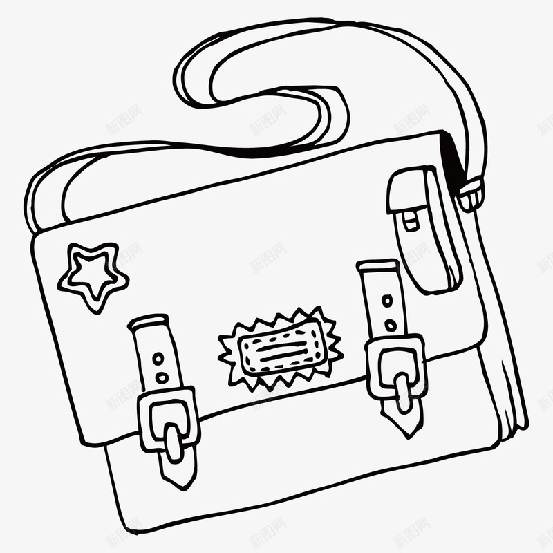 手绘学习用品图标png_新图网 https://ixintu.com 书包 学习用品 手绘画 简笔画