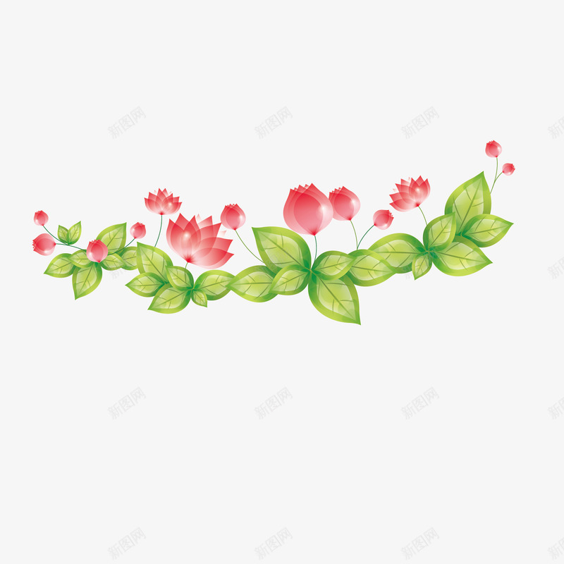 卡通清新花藤花树叶矢量图ai免抠素材_新图网 https://ixintu.com 卡通 树叶 清新 花 花藤 矢量图