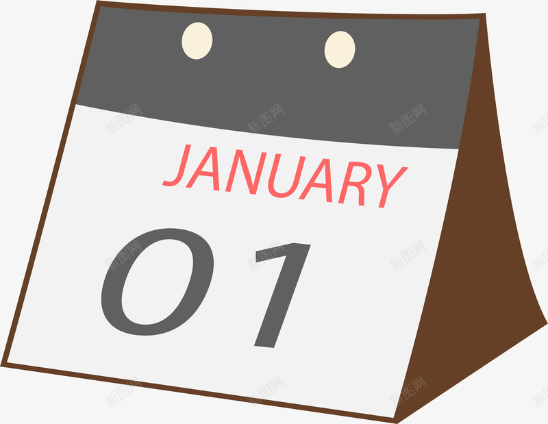 简约卡通新年日历png免抠素材_新图网 https://ixintu.com 庆祝 手绘卡通 新年 日历 矢量图案 节日