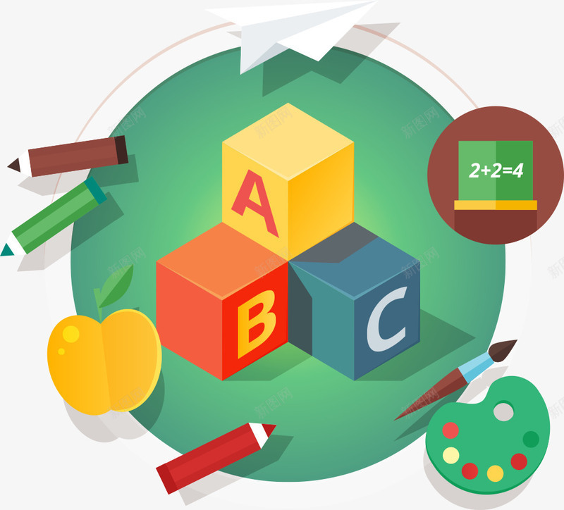 ABC多彩方块png免抠素材_新图网 https://ixintu.com ABC方块 卡通 商务 圆形 彩色笔 手绘 画板 简约