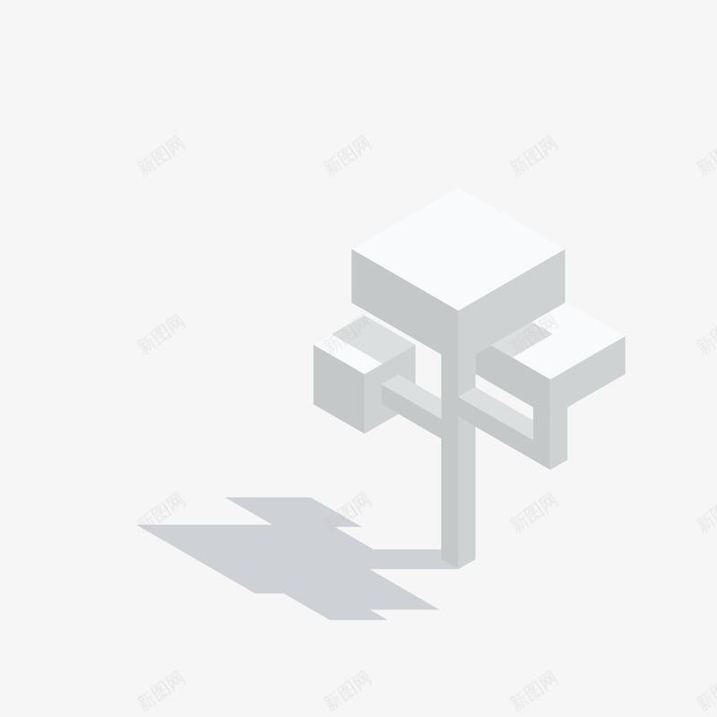 灰色的可爱路灯模型矢量图ai免抠素材_新图网 https://ixintu.com 变化 城市建筑 城市相关 套件模型 方体 方块 立体 等轴测 路灯 矢量图