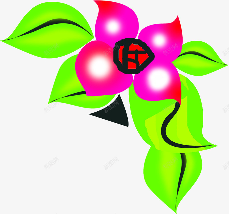 手绘靓丽色彩花朵png免抠素材_新图网 https://ixintu.com 色彩 花朵 靓丽