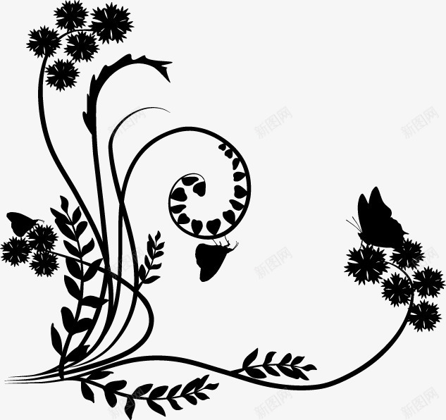 印花花装饰淘宝素矢量图ai免抠素材_新图网 https://ixintu.com 印花花装饰淘宝素材矢量素材黑色 印花花装饰淘宝素材矢量素材黑色免费下载 矢量图