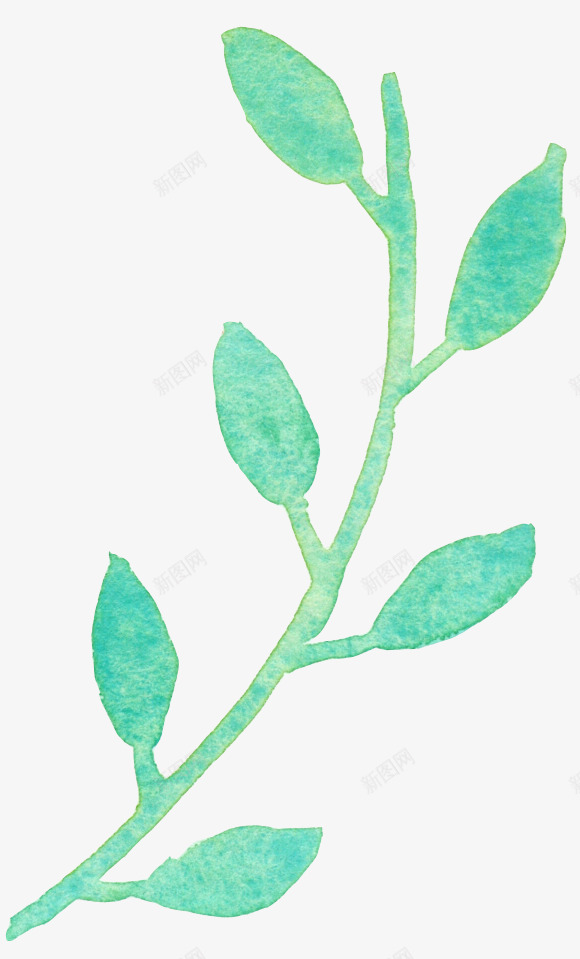 青绿色水墨叶子png免抠素材_新图网 https://ixintu.com 水彩花朵 淡雅花卉装饰图案 花卉绘画书法 花朵水墨画