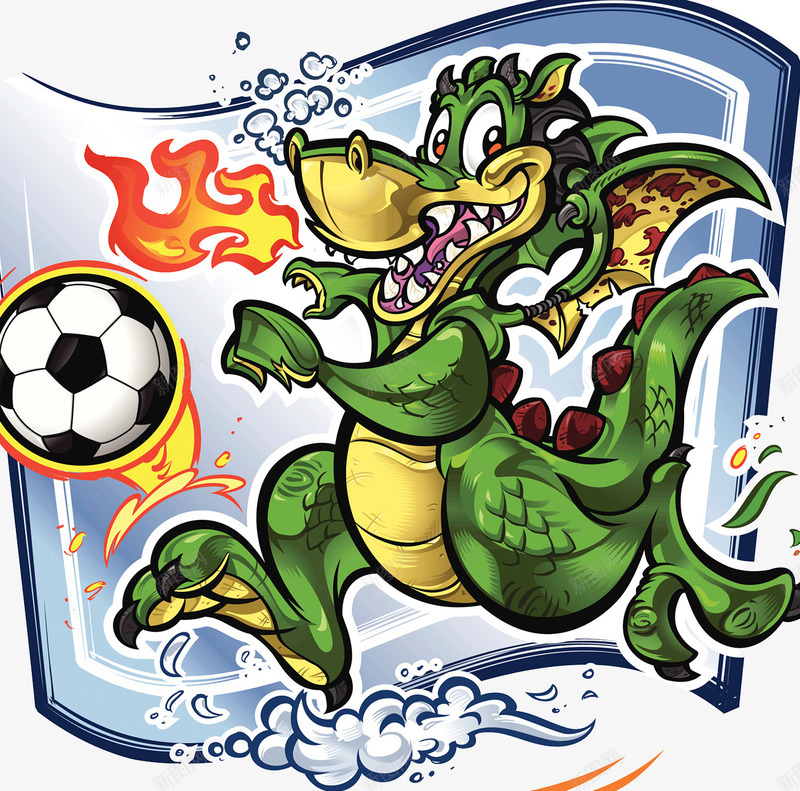 足球比赛吉祥物png免抠素材_新图网 https://ixintu.com 吉祥物 插画 火焰龙 足球