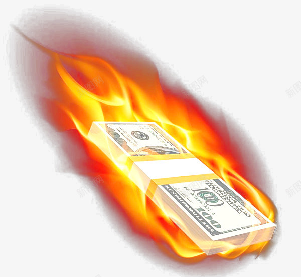 金色带火焰钞票png免抠素材_新图网 https://ixintu.com 图片 火焰 色带 钞票
