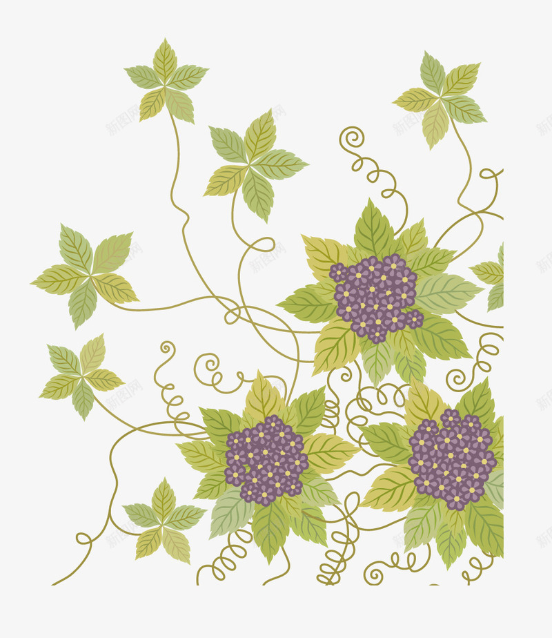 花卉花朵png免抠素材_新图网 https://ixintu.com 枝条 枝蔓 花卉 花朵 花树 藤曼