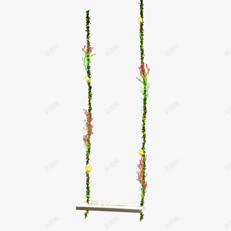 花藤秋千png免抠素材_新图网 https://ixintu.com 秋千 秋千装饰 花藤 花藤秋千