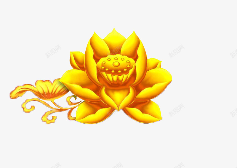 金色莲花银色花边中秋节png免抠素材_新图网 https://ixintu.com 中秋节 花边 莲花 金色莲花