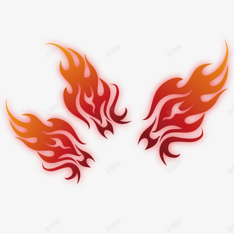 红色火焰装饰png免抠素材_新图网 https://ixintu.com 扁平化 火焰 矢量火焰 红色