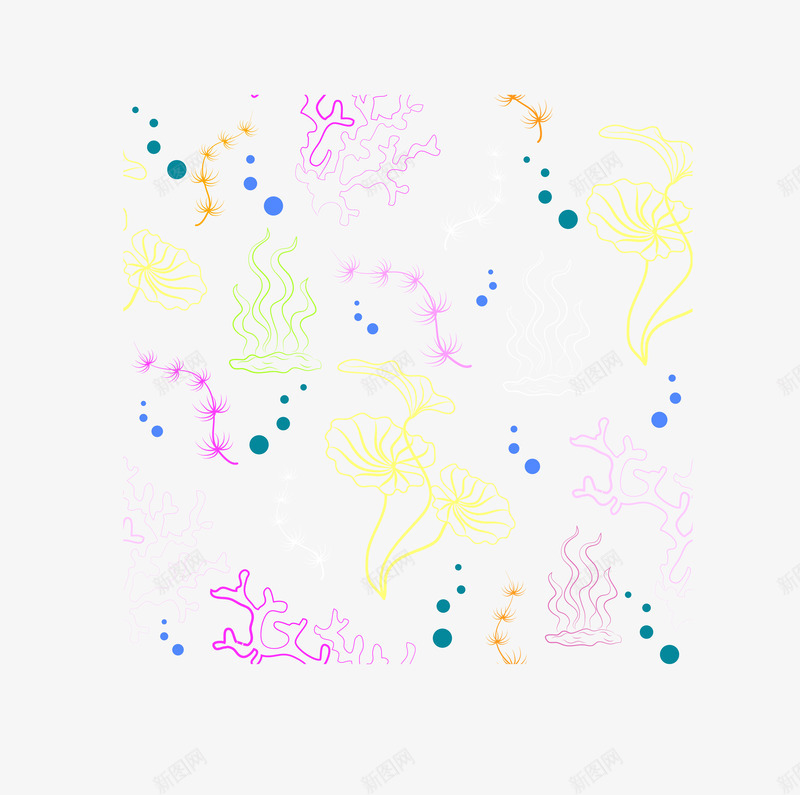 重复海洋植物植物色彩斑斓矢量图ai免抠素材_新图网 https://ixintu.com 植物 海洋 色彩斑斓 矢量图