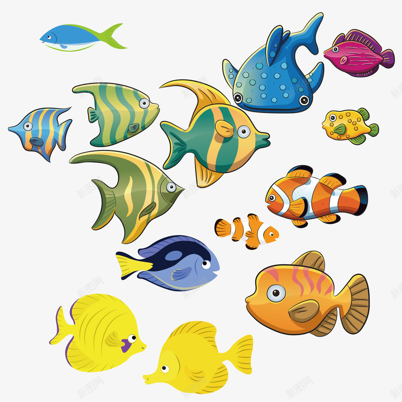 海洋生物鱼类矢量图ai免抠素材_新图网 https://ixintu.com 海洋生物 矢量海洋生物 矢量鱼类 鱼类 矢量图