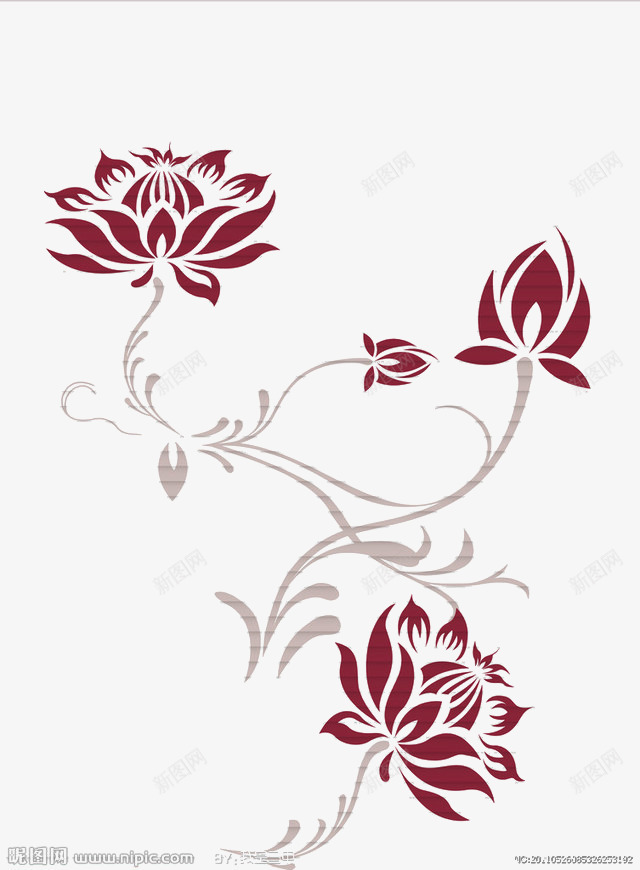花纹png免抠素材_新图网 https://ixintu.com 花卉 花印 花藤