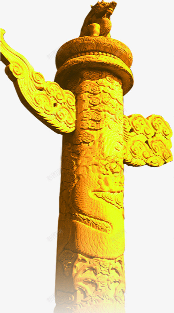 印花龙金色柱子png免抠素材_新图网 https://ixintu.com 中国风 印花 柱子 皇宫 金色 龙