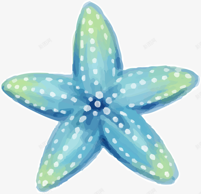绿色水彩大海海星png免抠素材_新图网 https://ixintu.com 6月8号 世界海洋日 大海 大海海星 水彩海星 绿色海星 自然