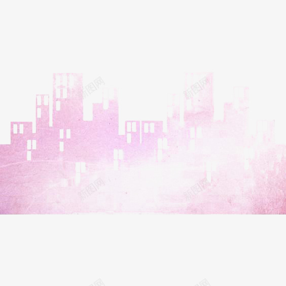 粉色水墨城市png免抠素材_新图网 https://ixintu.com 创意城市 城市印花 城市插画 粉色城市 高楼大厦