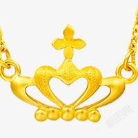 金黄色卡通质感皇冠吊坠素材
