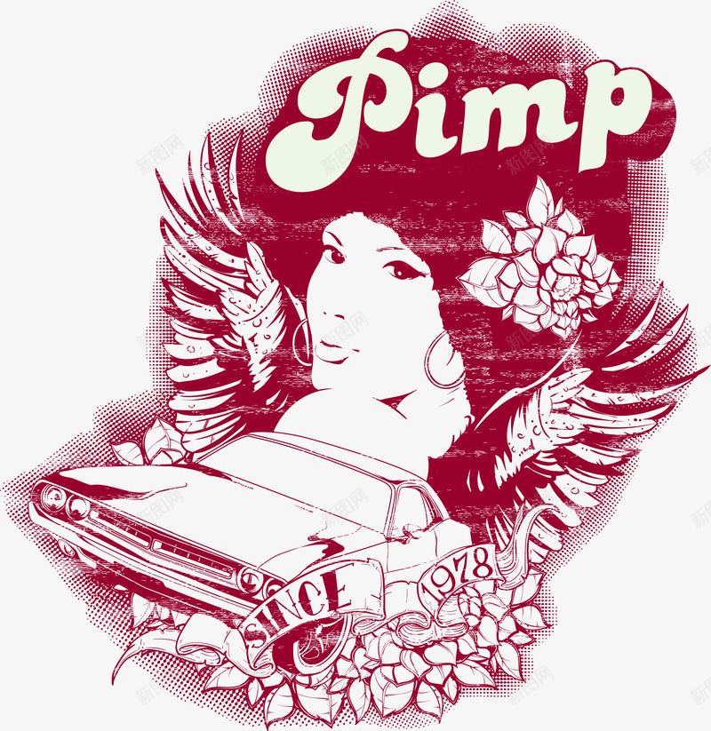 美女汽车印花psd免抠素材_新图网 https://ixintu.com T恤印花 人物 印花 印花图案 服装印花 汽车印花 美女