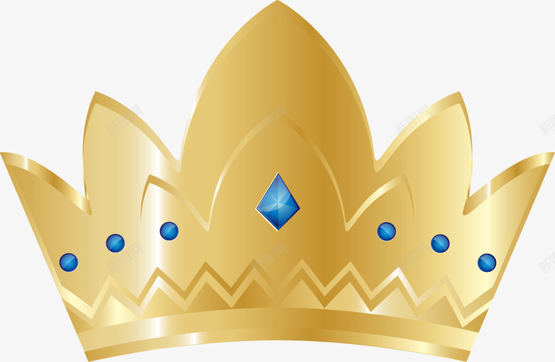 蓝色钻石皇冠png免抠素材_新图网 https://ixintu.com 皇冠 蓝色钻石 金色皇冠 钻石