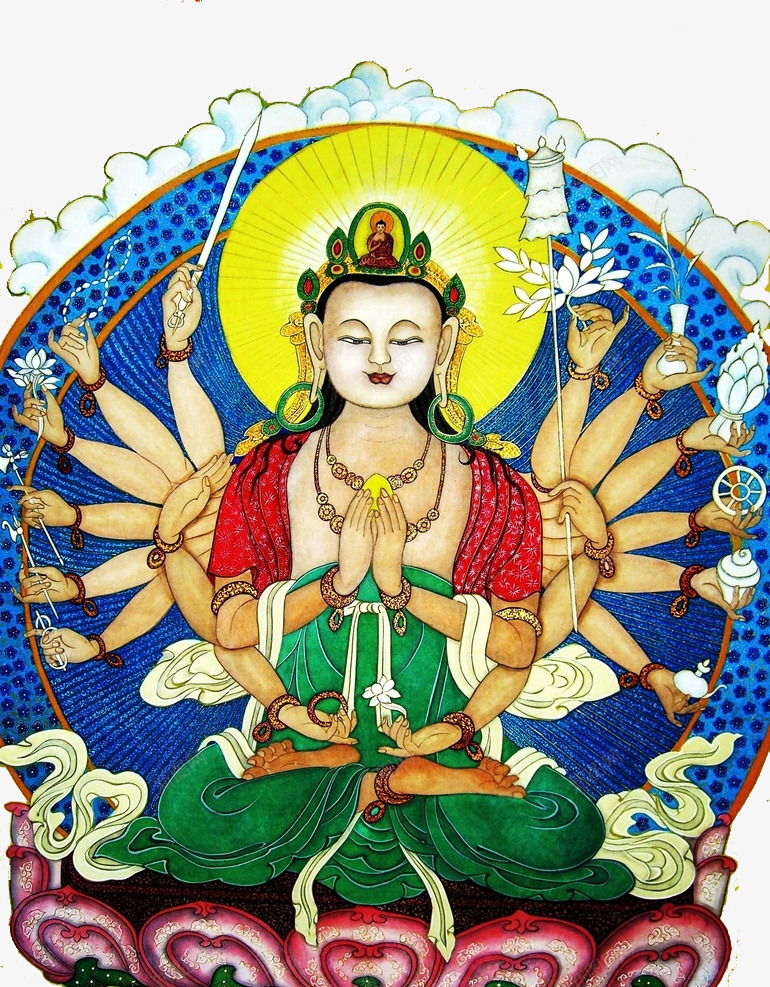 准提菩萨佛像png免抠素材_新图网 https://ixintu.com 佛 佛像 准提王 准提菩萨 色彩鲜艳 观音菩萨图片