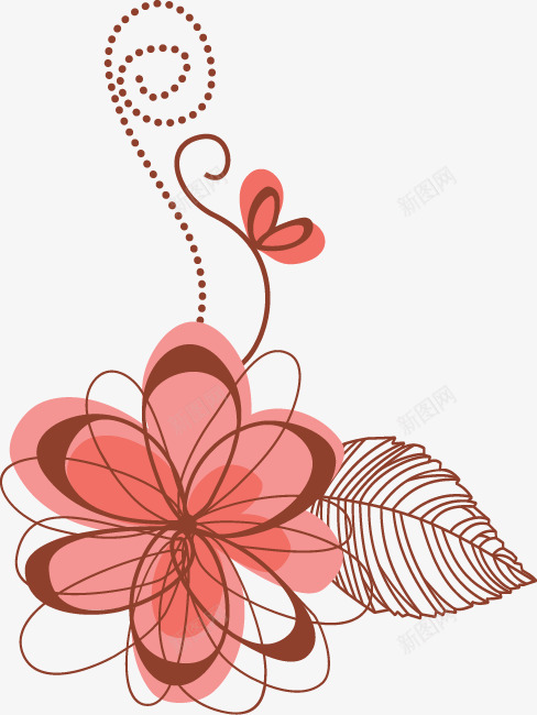 手绘花藤花朵图案png免抠素材_新图网 https://ixintu.com 手绘 花朵图案 花藤