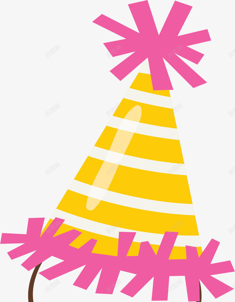 黄色粉色卡通生日帽矢量图ai免抠素材_新图网 https://ixintu.com 帽子 庆祝生日 生日帽 矢量png 过生日 黄粉色 矢量图