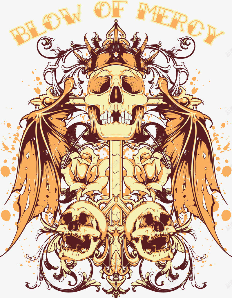 十字架上的骷髅插画png免抠素材_新图网 https://ixintu.com T恤印花 T恤印花图案 十字架 印花图案 服装印花 服装印花设计 骷髅插画