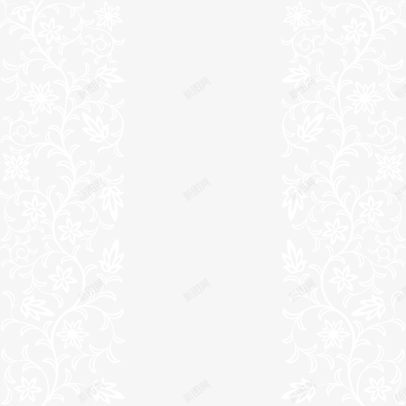 白色清新花藤背景png免抠素材_新图网 https://ixintu.com 免抠PNG 创意 植物 清新 白色 背景 花藤 边框纹理