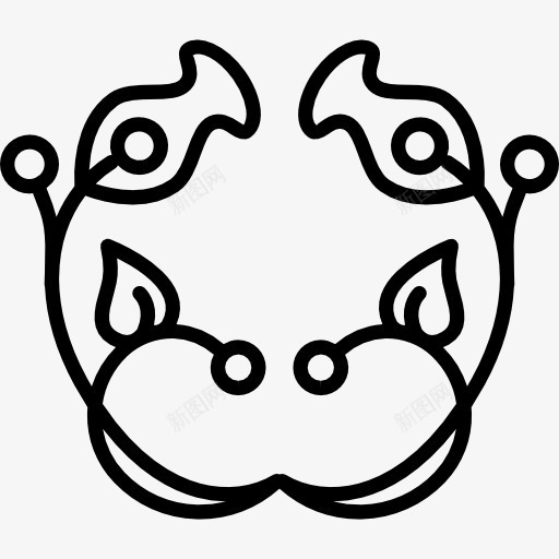 花钟形轮廓的叶子和藤蔓标图标png_新图网 https://ixintu.com 叶 艺术 花 花钟形 藤本植物